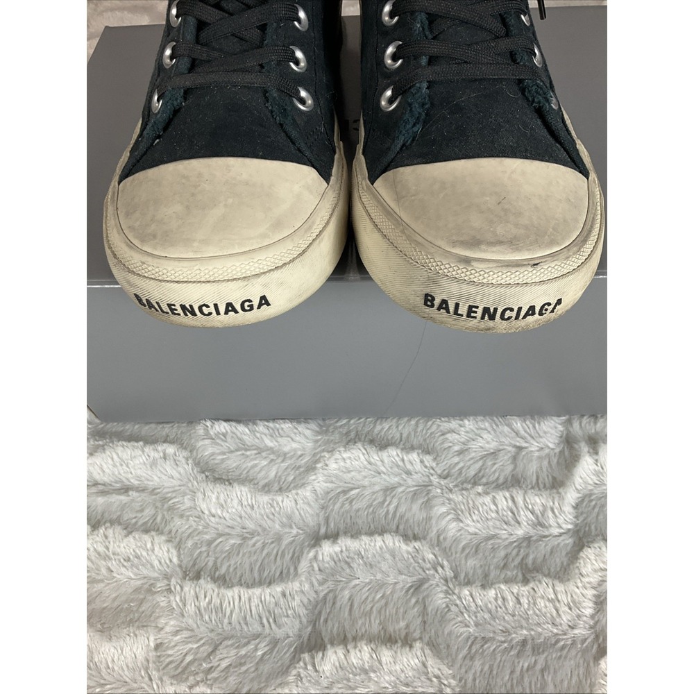 Balenciaga Mens Black Size 11 High Top Canvas Designer Sneakers Streetwear - Picture 3 of 15